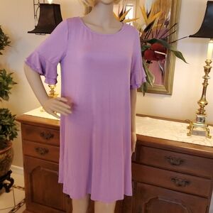 Coastal Comfort Lounge Dress/Nightgown - Pinkish Purple